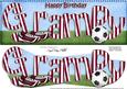 Large Dl Birthday Grampy Football Card & 3D Decoupage