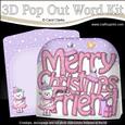 Merry Christmas Friend Teddy Tess Pop Out Xmas Word Card