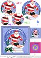 Xmas Skiing Santa Snowglobe Circle Pyramage Topper