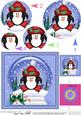 Xmas Skating Penguin Snowglobe Circle Pyramage Topper