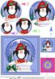 Xmas Skiing Penguin Snowglobe Circle Pyramage Topper