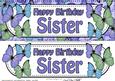 Large Dl Birthday Sister Butterflies Card & 3D Decoupage
