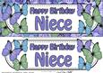 Large Dl Birthday Niece Butterflies Card & 3D Decoupage