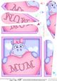 Hilda Hippo's Heart for Mum Fan Pyramage Topper