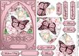 Pastel Flowers & Butterfly Fancy Arch Shaped Pyramid Sheet