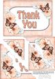 5x7 Flowers & Butterflies Thank You Scallop Corner