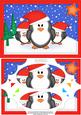 A5 Xmas Penguins Felties Scallop Corners and Pyramage