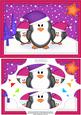 A5 Xmas Penguins Felties Scallop Corners and Pyramage