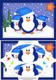 A5 Xmas Penguins Felties Scallop Corners and Pyramage