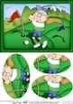 A5 Old Man Bert Plays Golf Oval Pyramage Topper
