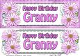 Large Dl Birthday Granny Daisies Floral 3D Decoupage
