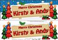 Xmas Kirsty & Andy Trees Signpost Large Dl Easicut Decoupage