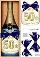 Large Dl 50th Champers in a Box Quick Card 3D Decoupage