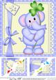 8 x 8 Lola Elephant's Clover Scalloped Corner Topper