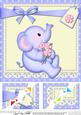 8 x 8 Lil Baby Elephant Scalloped Corner Topper