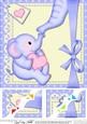 8 x 8 Lil Baby Elephant's Heart Scalloped Corner Topper