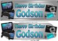Large Dl Birthday Godson Gadgets & Gizmos 3D Decoupage