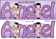 Girlz Birthday Angel Large Dl Quick Card 3D Decoupage