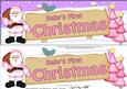 Babys 1st Christmas Santa Signpost Lge Dl Easicut Decoupage