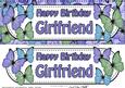 Large Dl Birthday Girlfriend Butterflies Card & 3D Decoupage