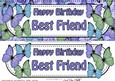 Large Dl Birthday Best Friend Butterflies Card 3D Decoupage