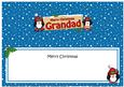 Xmas Grandad Penguins Signpost Large Dl Matching Insert