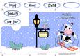 Christmas Skiing Milly Moo Cow Xmas Tree Lottery Wallet Card