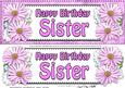 Large Dl Birthday Sister Daisies Floral 3D Decoupage