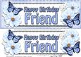 Large Dl Birthday Friend Floral Butterflies 3D Decoupage