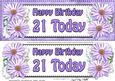 Large Dl 21st Birthday Daisies Floral 3D Decoupage