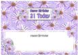 21st Birthday Daisies Floral Large Dl Matching Insert
