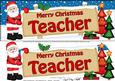 Xmas Teacher Santa Signpost Lge Dl Easicut Decoupag