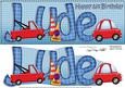 Large Dl 1st Birthday Jude Cars Quick Card N 3D Decoupage