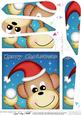 Xmas Cheeky Monkey Fun Novelty Fan Pyramage Topper
