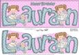 Girlz Birthday Lauran Large Dl Quick Card 3D Decoupage