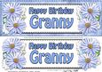 Large Dl Birthday Granny Daisies Floral 3D Decoupage