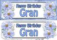Large Dl Birthday Gran Daisies Floral 3D Decoupage