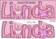 Large Dl Birthday Linda Zoe Piggy Quick Card N 3D Decoupage