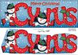 Merry Christmas Cyrus Snowmen Large Dl & 3D Decoupage