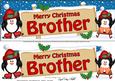 Xmas Brother Penguins Signpost Lge Dl Easicut Decoupage
