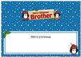 Xmas Brother Penguins Signpost Large Dl Matching Insert
