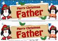 Xmas Father Penguins Signpost Lge Dl Easicut Decoupage