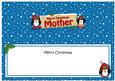 Xmas Mother Penguins Signpost Large Dl Matching Insert