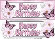 Large Dl Happy Birthday Floral Butterflies 3D Decoupage