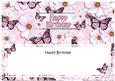 Happy Birthday Floral Butterflies Large Dl Matching Insert