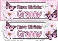 Large Dl Birthday Granny Floral Butterflies 3D Decoupage