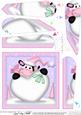 Milly Moo Cow's Xmas Heart Snowball Fan Pyramage Topper