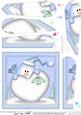 Cute Penguin's Xmas Heart Snowball Fan Pyramage Topper