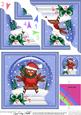 Xmas Sledging Robin Snowglobe Scallop Corner Stacker