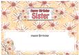 Birthday Sister Daisies Floral Large Dl Matching Insert